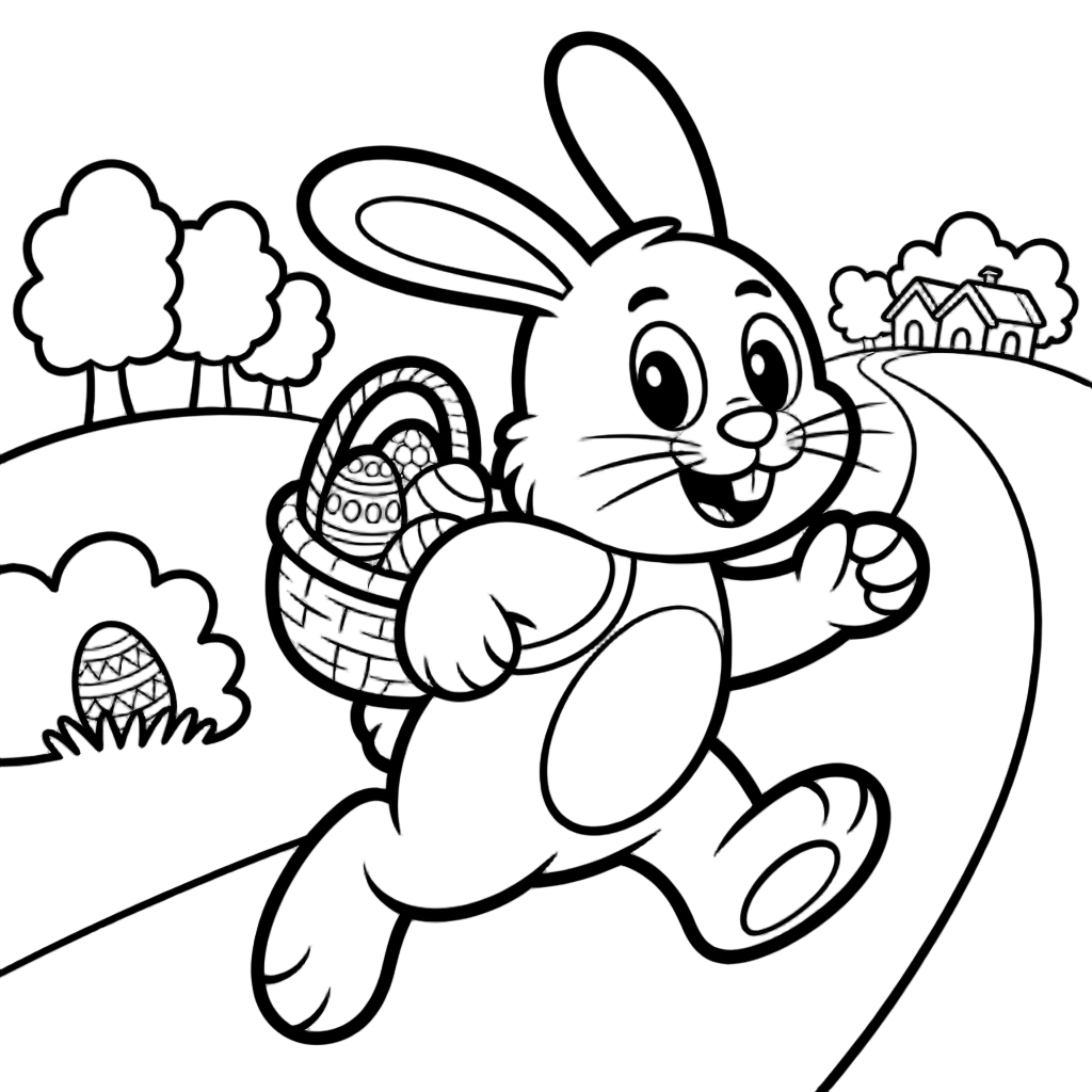 Osterhase versteckt Eier